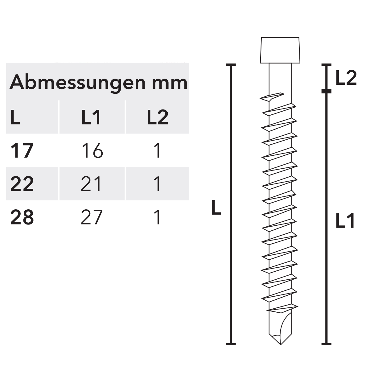 Clipschraube 4,2 x 28 mm, 100 Stück