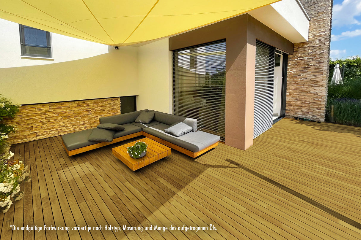 RIBOL Holzschutz-Öl Farbe: "ACHATGRAU" für Harthölzer (z.B. Robinie, Eiche, Teak u.v.m.), Nr. 569-794-250, 2,5 Liter (für max. 55qm)