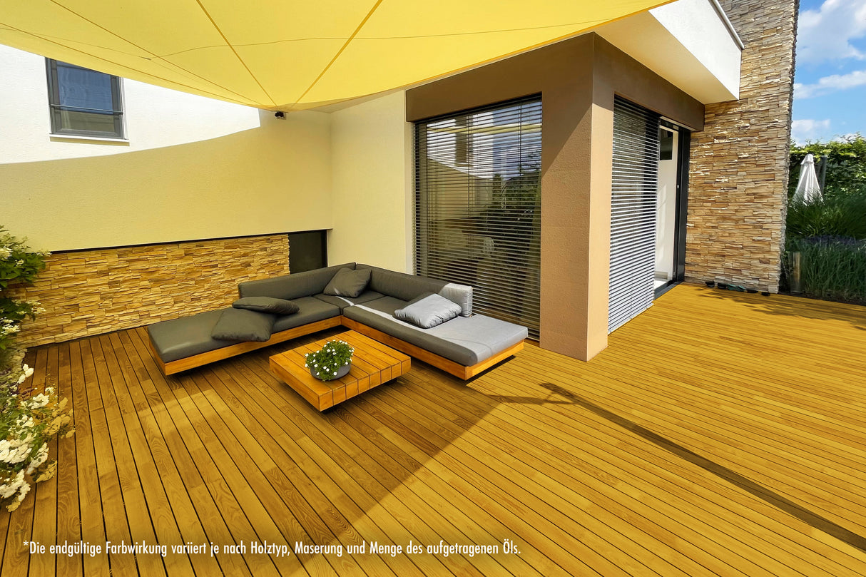 RIBOL Holzschutz-Öl Farbe: "BUCHSBAUM" für Harthölzer (z.B. Robinie, Eiche, Teak u.v.m.), Nr. 569-022-250, 2,5 Liter (für max. 55qm)