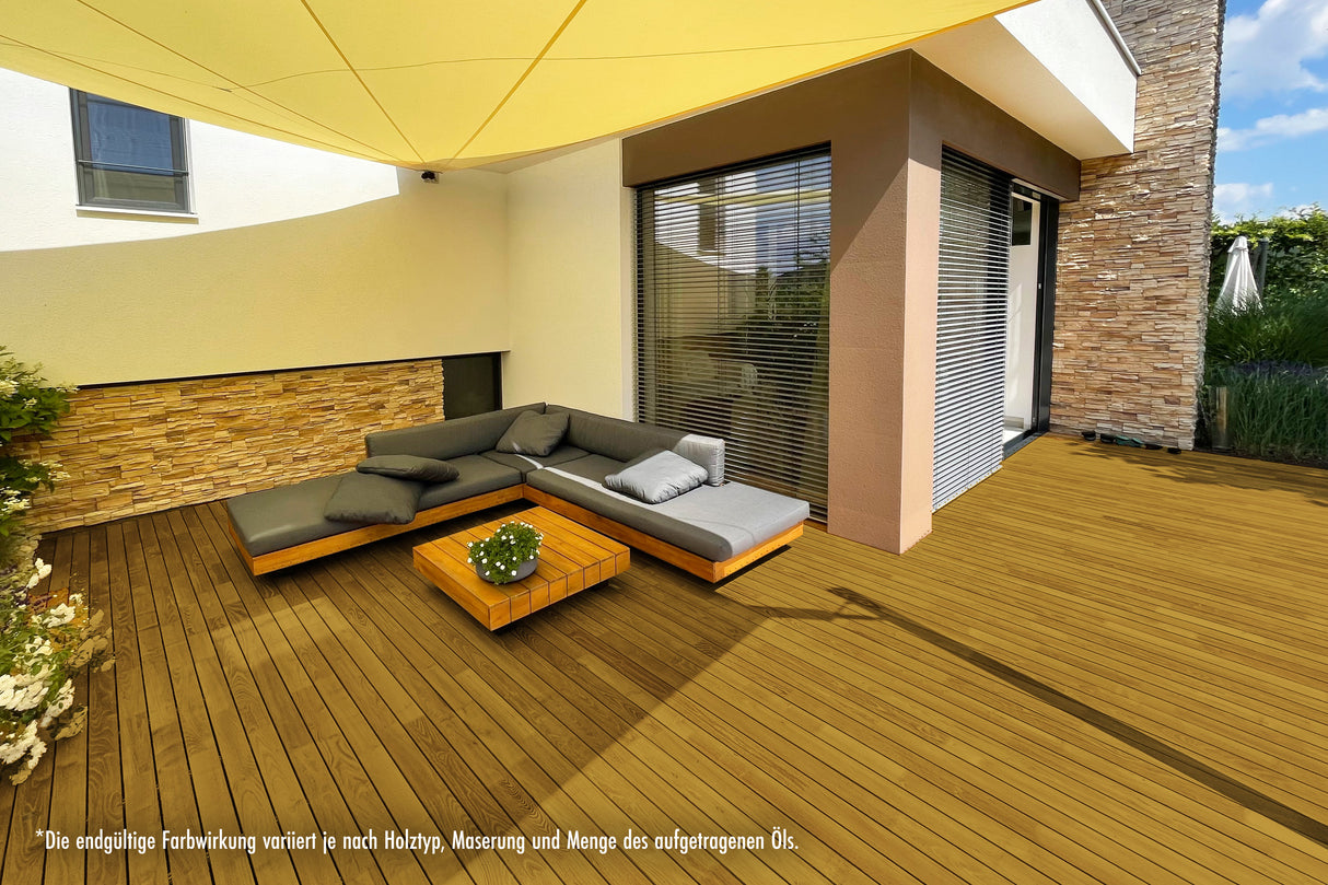 RIBOL Holzschutz-Öl Farbe: "GRAUWEIDE" für Harthölzer (z.B. Robinie, Eiche, Teak u.v.m.), Nr. 569-1124-250, 2,5 Liter (für max. 55qm)