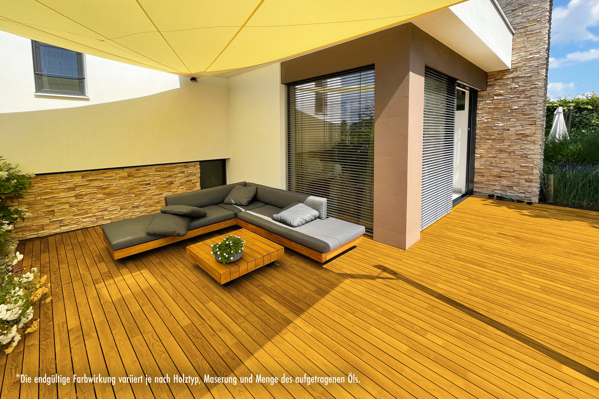 RIBOL Holzschutz-Öl Farbe: "KASTANIE" für Harthölzer (z.B. Robinie, Eiche, Teak u.v.m.), Nr. 569-048-250, 2,5 Liter (für max. 55qm)