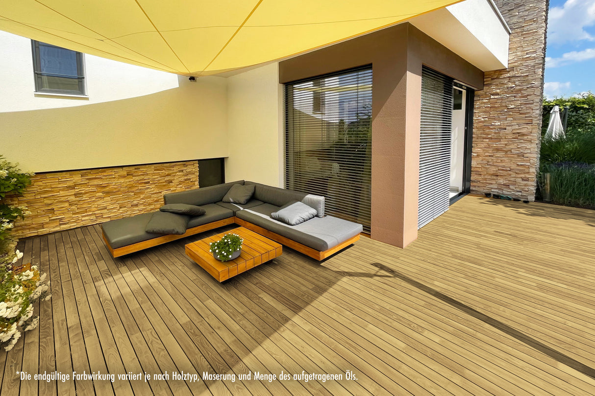 RIBOL Holzschutz-Öl Farbe: "LICHTGRAU" für Harthölzer (z.B. Robinie, Eiche, Teak u.v.m.), Nr. 569-212-250, 2,5 Liter (für max. 55qm)