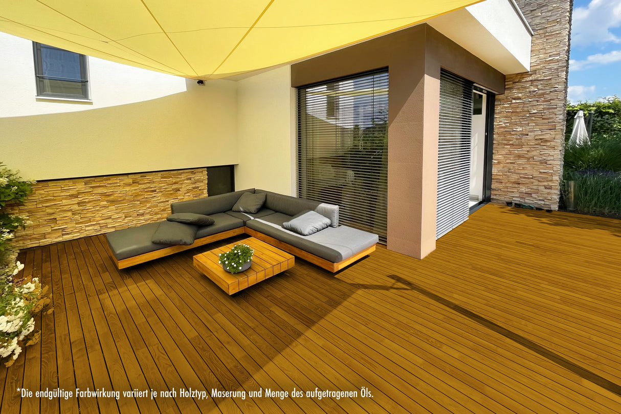 RIBOL Holzschutz-Öl Farbe: "TEAK HELL" für Harthölzer (z.B. Robinie, Eiche, Teak u.v.m.), Nr. 569-068-075, 0,75 Liter (für max. 17qm)