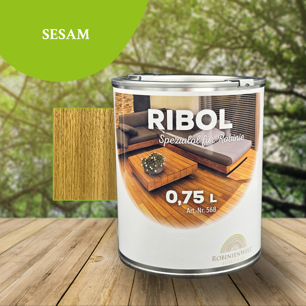 RIBOL Holzschutz-Öl Farbe: "SESAM" für Harthölzer (z.B. Robinie, Eiche, Teak u.v.m.), Nr. 569-1125-075, 0,75 Liter (für max. 17qm)