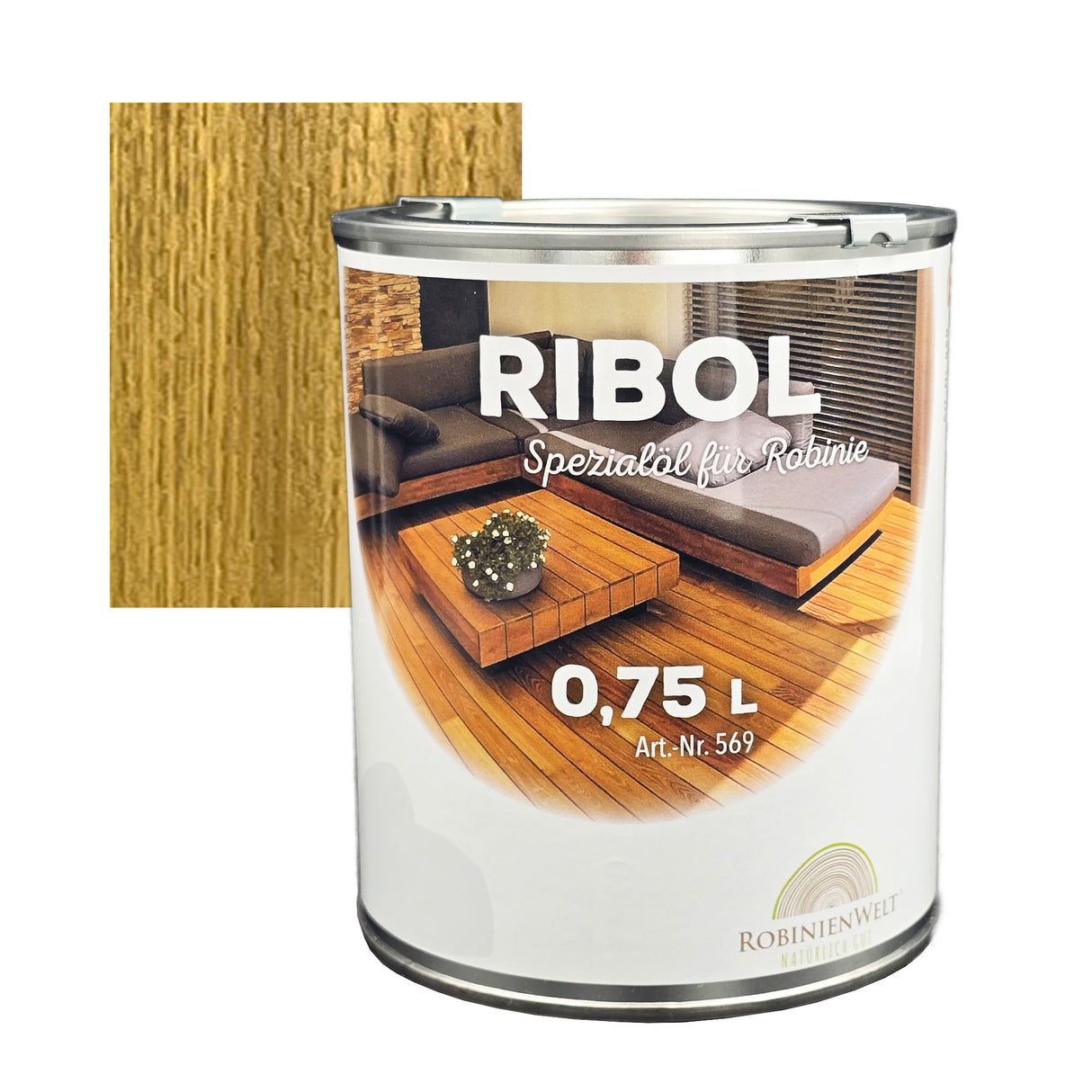 RIBOL Holzschutz-Öl Farbe: "SESAM" für Harthölzer (z.B. Robinie, Eiche, Teak u.v.m.), Nr. 569-1125-075, 0,75 Liter (für max. 17qm)