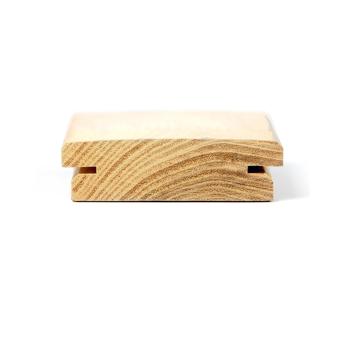 Terrassendiele Robinie BASIC (2. Wahl) 80 x 21 mm, genutet, keilgezinkt, bombiert – Profilansicht