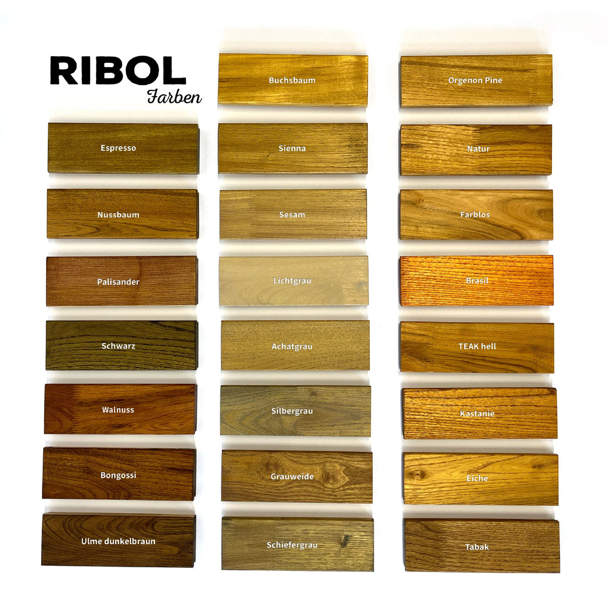 RIBOL Holzöl „COLOR“, 2,5 Liter, mit Farbpigmenten GRAUWEIDE