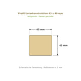 Profilzeichnung Unterkonstruktion Robinie BASIC 45 x 40 mm, keilgezinkt