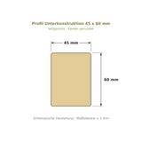 Profilzeichnung Unterkonstruktion Robinie BASIC 45 x 60 mm, keilgezinkt