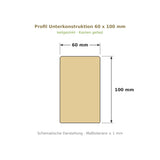 Profilzeichnung Unterkonstruktion Robinie ECO SELECT 60 x 100 mm, keilgezinkt