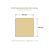 Profilzeichnung Unterkonstruktion Robinie ECO SELECT 60 x 60 mm, keilgezinkt