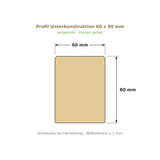 Profilzeichnung Unterkonstruktion Robinie ECO SELECT 60 x 80 mm, keilgezinkt