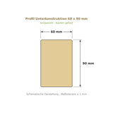 Profilzeichnung Unterkonstruktion Robinie ECO SELECT 60 x 90 mm, keilgezinkt