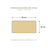Profilzeichnung Unterkonstruktion Robinie ECO SELECT 80 x 40 mm, keilgezinkt