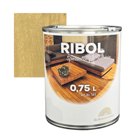 RIBOL Holzschutz-Öl Farbe: "LICHTGRAU" für Harthölzer (z.B. Robinie, Eiche, Teak u.v.m.), Nr. 569-212-075, 0,75 Liter (für max. 17qm)