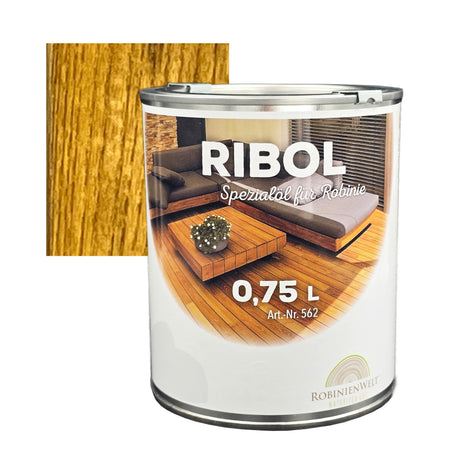 RIBOL Holzschutz-Öl Farbe: "ROBINIE" für Harthölzer (z.B. Robinie, Eiche, Teak u.v.m.), Nr. 568-075, 0,75 Liter (für max. 17qm)