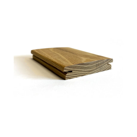 Terrassendiele Robinie BASIC (2. Wahl) 100 x 21 mm, genutet, keilgezinkt, bombiert – Profilansicht