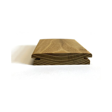 Terrassendiele Robinie BASIC (2. Wahl) 100 x 21 mm, genutet, keilgezinkt, bombiert – Stirnseite