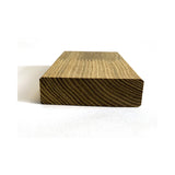 Terrassendiele Robinie ECO SELECT 100 x 23 mm, glattkant, keilgezinkt, bombiert – Stirnseite