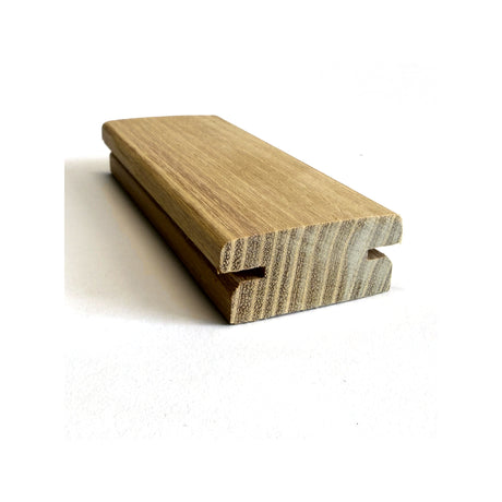 Terrassendiele Robinie BASIC (2. Wahl) 60 x 26 mm, genutet, keilgezinkt, bombiert – Profilansicht