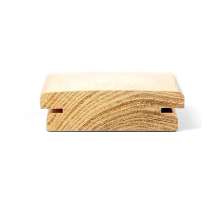 Terrassendiele Robinie BASIC (2. Wahl) 80 x 21 mm, genutet, keilgezinkt, bombiert – Profilansicht