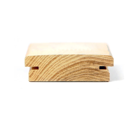 Terrassendiele Robinie BASIC (2. Wahl) 80 x 26 mm, genutet, keilgezinkt, bombiert – Profilansicht