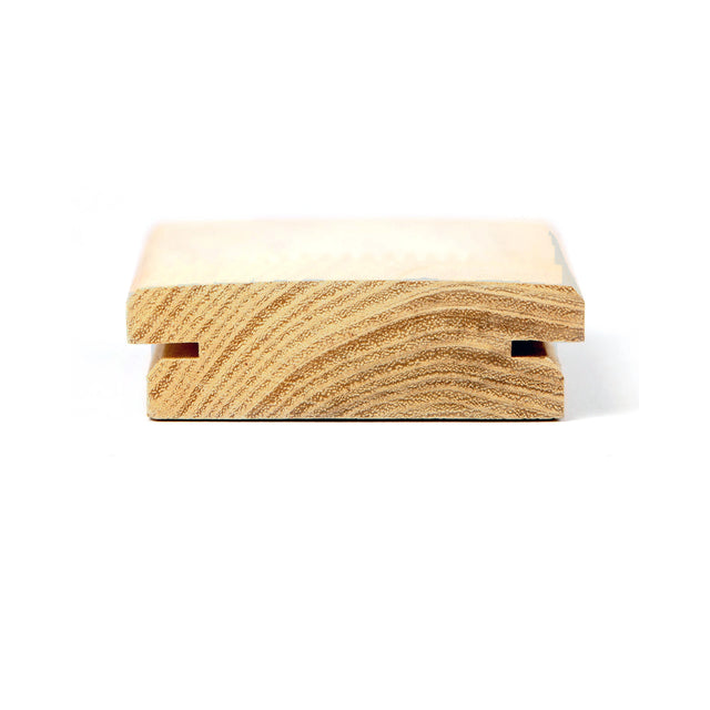 Terrassendiele Robinie BASIC (2. Wahl) 80 x 26 mm, genutet, keilgezinkt, bombiert – Profilansicht