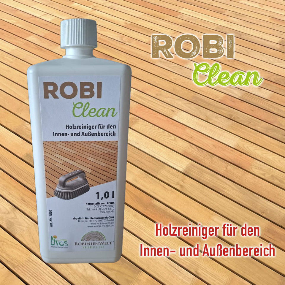 SETANGEBOT „ROBI-CLEAN“ Holzreiniger 1 l, Sprühflasche und Holzöl 562 RIBOL 2,5 l Farblos für den Innen- und Außenbereich